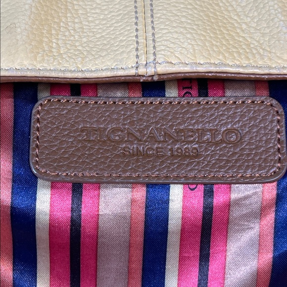 Tignanello Mustard Yellow and Brown Shoulder Bag/ Tote - Picture 12 of 13